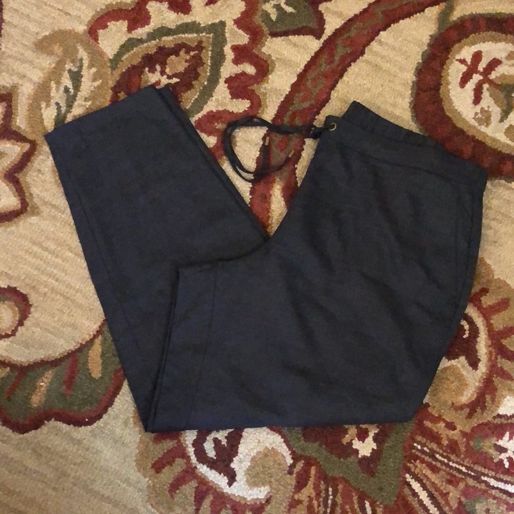 EILEEN FISHER Size XL Stretch Wool Pullon Charcoal Gray Elastic Tie $238 NEW